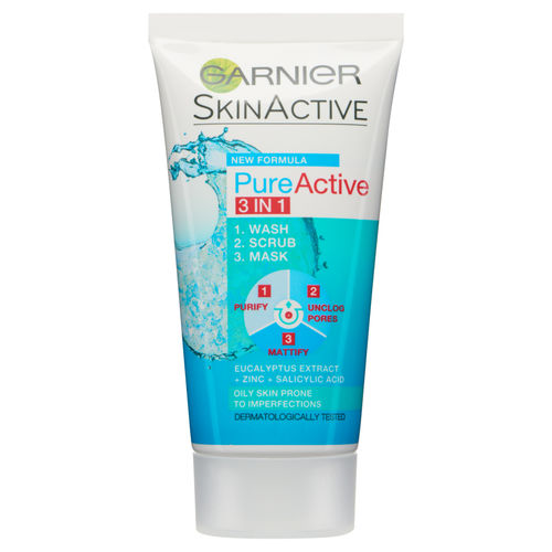 Garnier Pure Active 3 in 1 Wash Scrub Mask 50ml