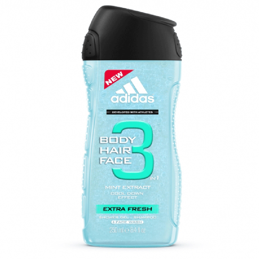 Addidas Extra Fresh 3 In 1 Shower Gel 250ml