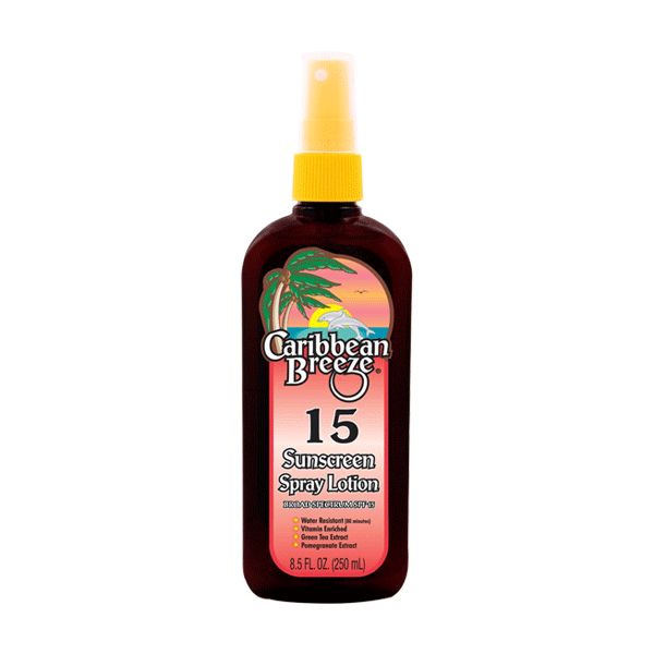 Caribbean Breeze Spf 15 Sunblock Spray Lotion 8.5 oz.