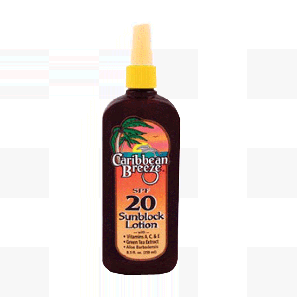 Caribbean Breeze Spf 20 Sunblock Spray Lotion 8.5 oz.
