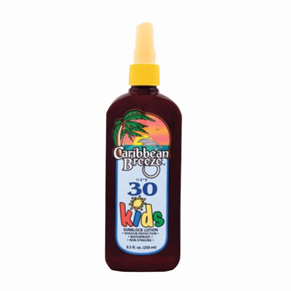 Caribbean Breeze Spf 30 Kids Sunblock Spray Lotion 8.5 oz.