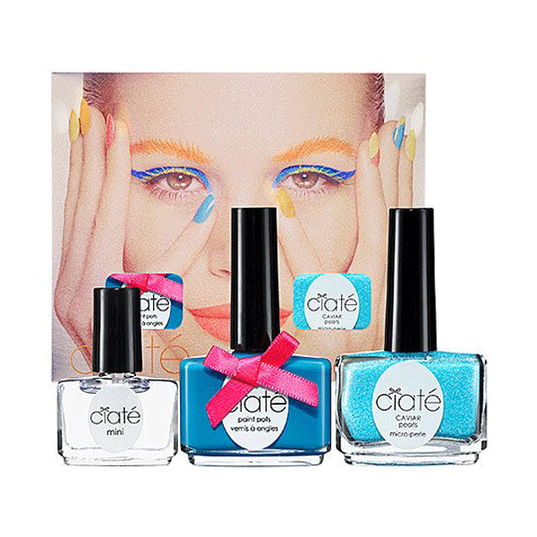 Ciate Corrupted Neon Manicure Foam Party Boom Box Blue Nail Polish Set