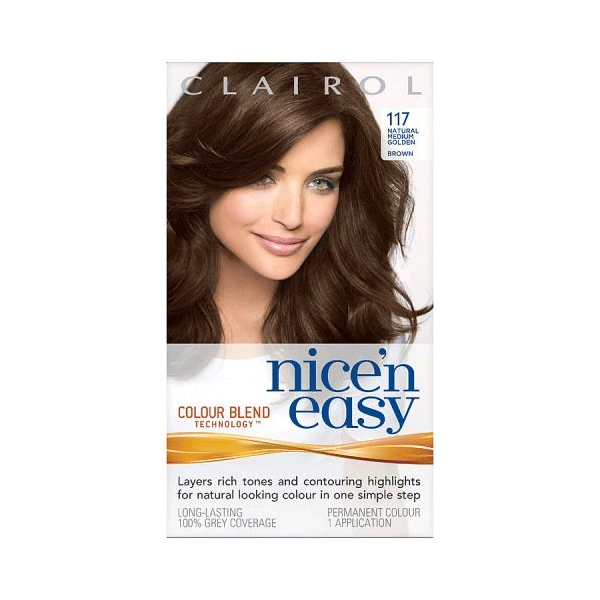 Clairol Nice'N Easy Permanent Hair Color 117 Natural Medium Golden Brown