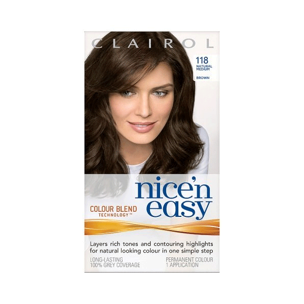Clairol Nice'N Easy Permanent Hair Color 118 Natural Medium Brown