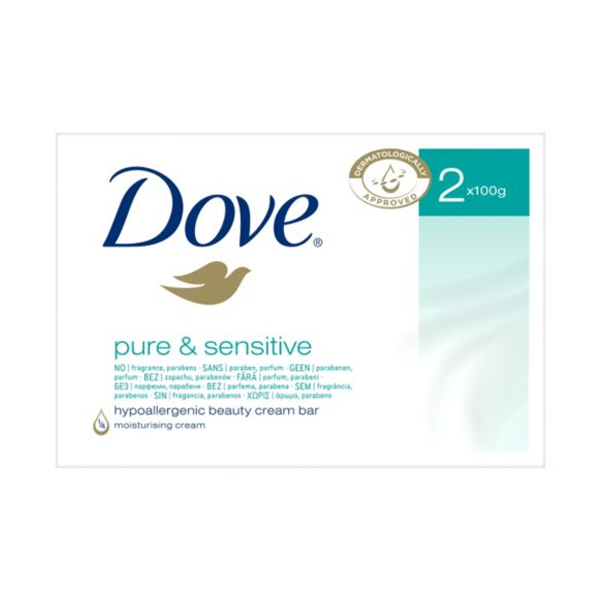 Dove Pure And Sensitive Beauty Cream Bar X 2 100g