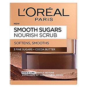 L'Oreal Paris Smooth Sugar Nourish Cocoa Face and Lip Scrub, 50 ml