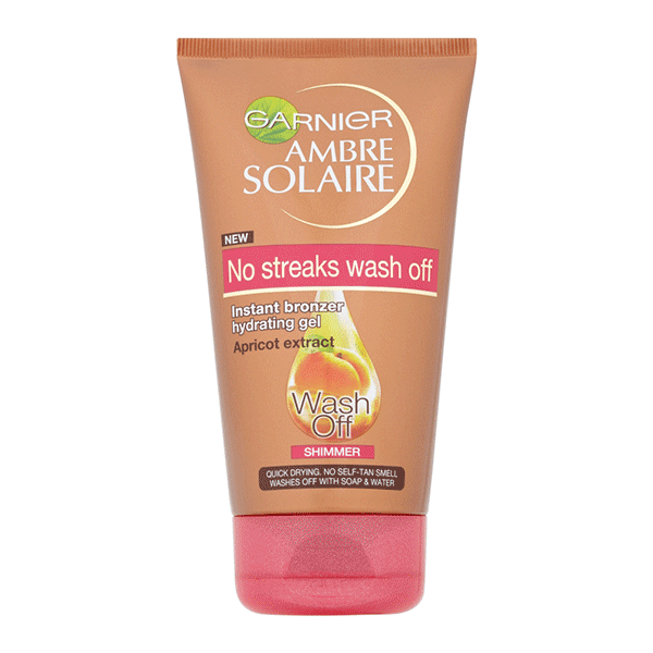 Garnier Ambre Solaire No Streaks Wash Off Instant Bronzer Hydrating Gel Shimmer 150ml