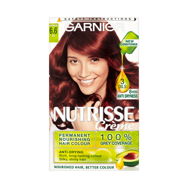 Garnier Nutrisse Creme Permanent Hair Colour 6.6 Red