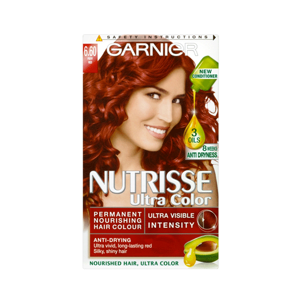 Garnier Nutrisse Ultra Permanent Hair Colour 6.60 Fiery Red