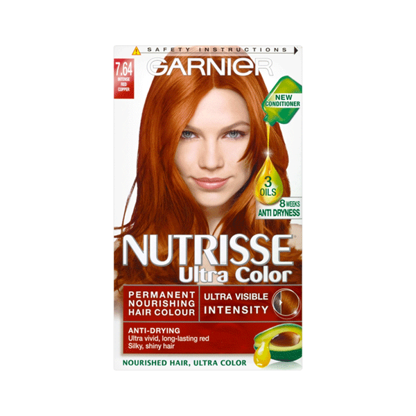 Garnier Nutrisse Ultra Permanent Hair Colour 7.64 Red Copper