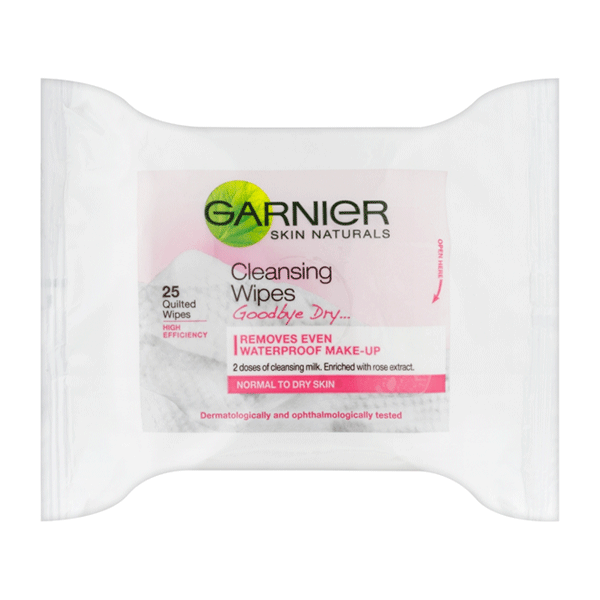 Garnier Skin Naturals Cleansing Wipes 25 Quilted Wipes