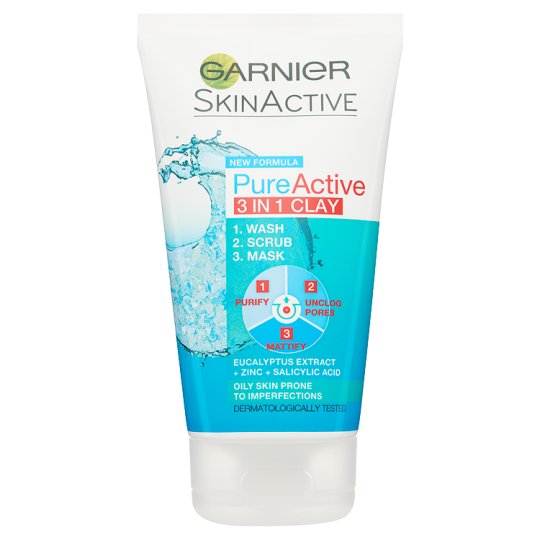 Garnier Skin Naturals Pure Active 3 in 1 wash, scrub and mask 150 ml