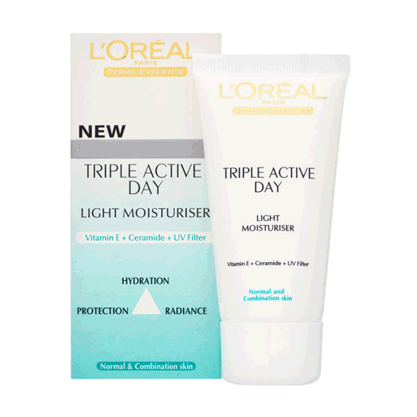 L'Oreal Dermo Expertise Triple Active Day Light Moisturiser Normal And Combination Skin 50ml
