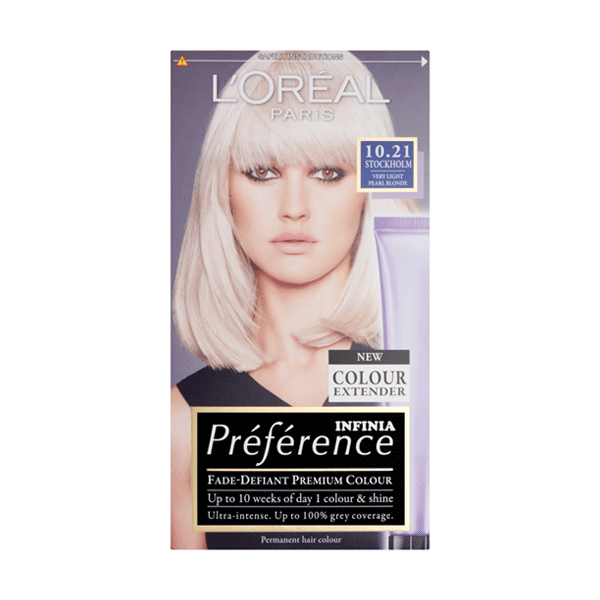 L'Oreal Infinia Preference Permanent Hair Colour 10.21 Stockholm Very Light Pearl Blonde