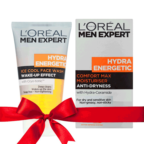 L'Oreal Men Expert Hydra Energetic Foaming Cleansing Gel 150ml + Daily Anti-Fatigue Moisturising Lotion 50ml