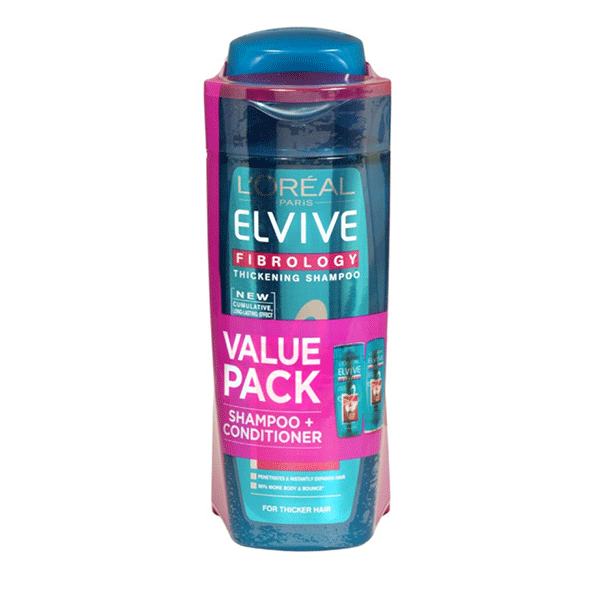 L'Oreal Paris Elvive Fibrology Thickening Shampoo And Conditioner Value Pack