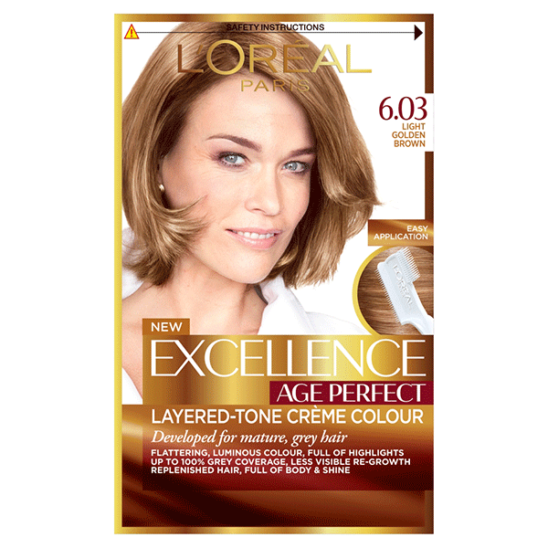 L'Oreal Paris Excellence Age Perfect Creme Colour 6.03 Light Golden Brown