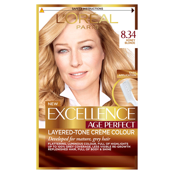 L'Oreal Paris Excellence Age Perfect Creme Colour 8.34 Honey Blonde