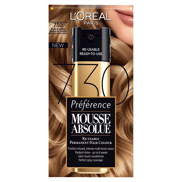 L'Oreal Paris Mousse Absolue Re-usable Permanent Hair Colour Sun-Kissed Blonde 730