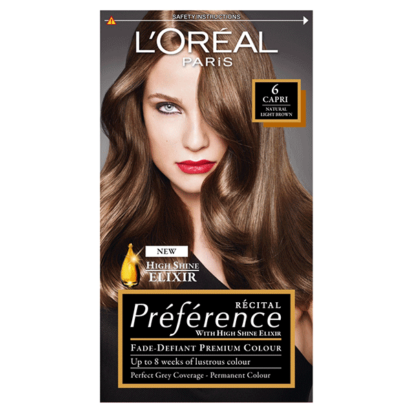 L'Oreal Recital Preference Permanent Hair Colour Capri Natural Light Brown 6