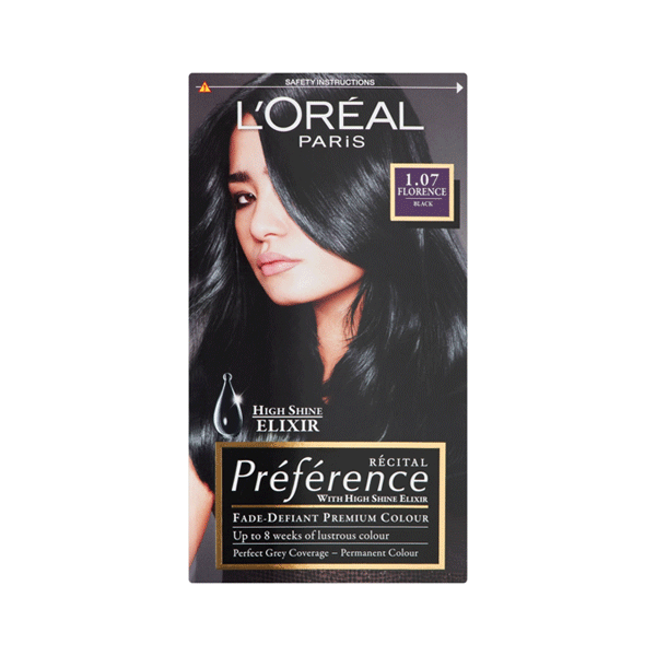 L'Oreal Recital Preference Permanent Hair Colour Florence Black 1.07