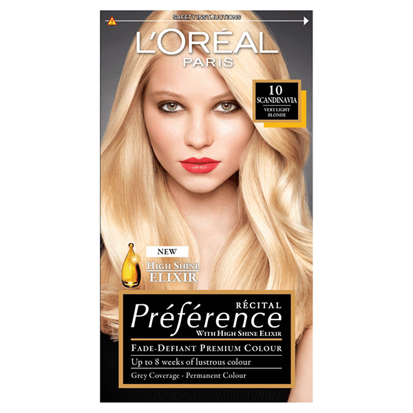 L'Oreal Recital Preference Permanent Hair Colour Scandinavia Light Blonde 10