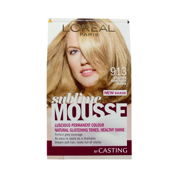 L'Oreal Sublime Mousse Permanent Hair Colour 913 Exquisite Light Beige Blonde