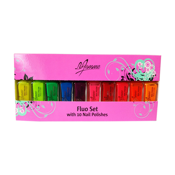 La Femme Mini Nail Polish Gift Set - Fluo Set With 10 Nail Polishes