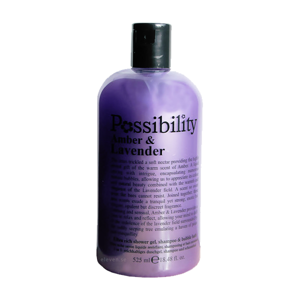 Possibility Amber & Lavender Ultra Rich Shower Gel Shampoo & Bubble Bath 525ml