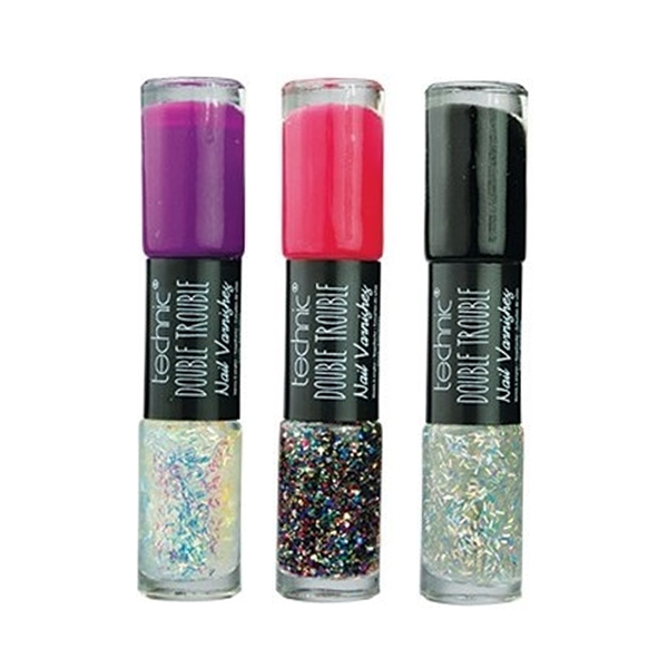 Technic Double Trouble Nail Varnish Duo Colour And Glitter Polish