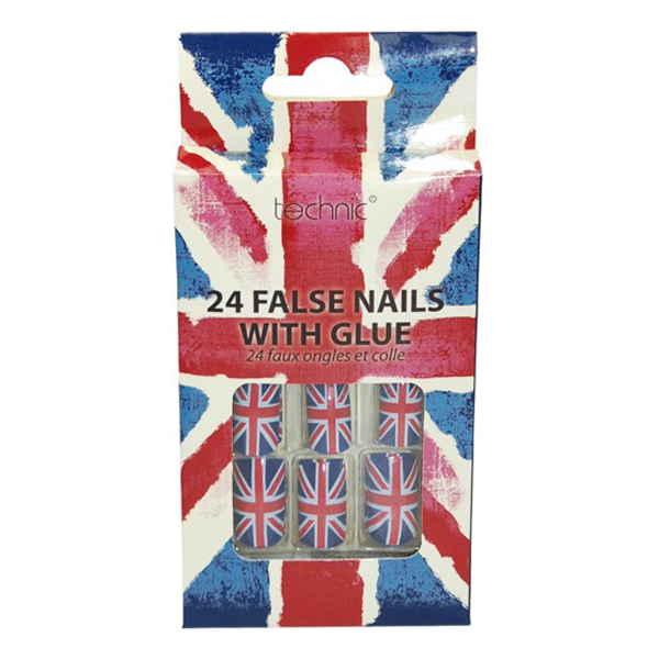 Technic Union Jack 24 False Nails With Glue