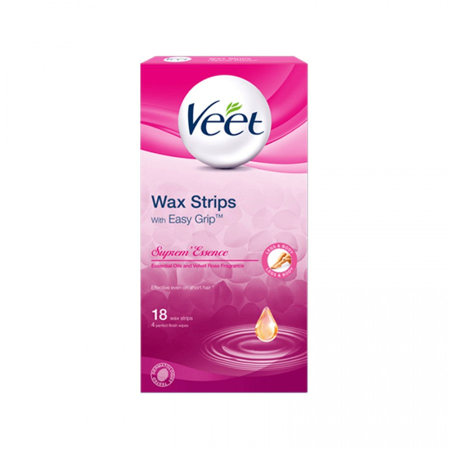 Veet Face Ready-To-Use Wax Strips 20 Wax Strips +2 Perfect Finish Wipes